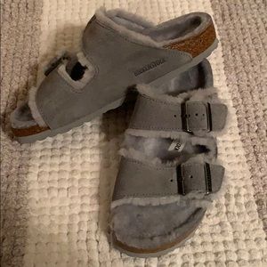 Dove Gray Birkenstock Arizona Shearling